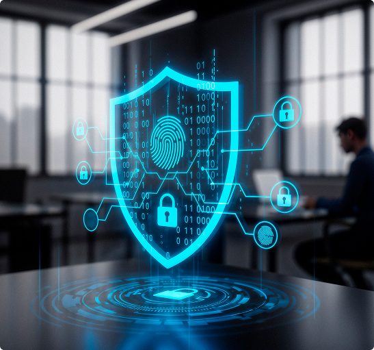 Cybersecurity and biometric authentication concept